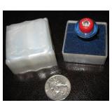 Vtg Patriotic Button Ring in Celluloid Box