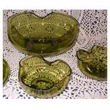 Retro Green Art Glass Bowl Set