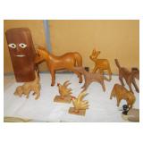 Hand Carved Wooden Animals+