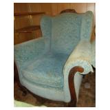 Vtg Upholstered Wingback Chair