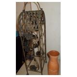 Wine Bottle Rack & Clay Flask