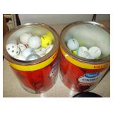 2 Cans of Golf Balls & Wiffle
