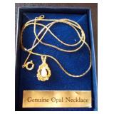 Genuine Opal Gold Necklace