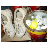 Can of Golf Balls & Golf Shoes