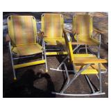 4 Retro Folding Lawn Chairs