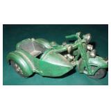 Die Cast Vtg Motorcyle w/ Sidecar Toy