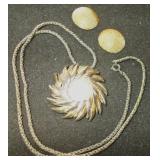 Vtg Trifari Earrings & Taylor Watch Necklace