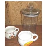 Campbells Soup Mugs & Glass Canister