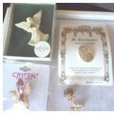 Lenox & Crystal  Angel Pins, St Christopher+