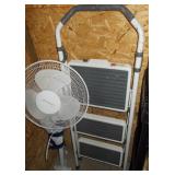 Floor Fan & Folding Step Ladder