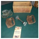 Vtg Magic Yeast Box, Glass Door Knob, War Stamps+