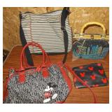 Cigar Box & Mickey Mouse Purse/  Zip Bag & Tote