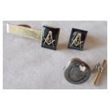 Vtg Free Mason Tie Clip & Tac Pins