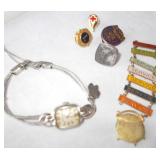 Vtg Wittnaur Girl Scout Watch, Service Pins