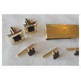 Vtg 14k GF Monogram M $ Clip, Cuff Links