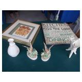 Lefton China Ducks, Czech Vase, Art+