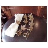 10 Brass Leaf Napkin Rings