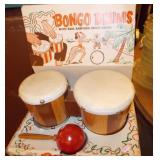 Vtg Bongo Drum, Maraca in Original Display