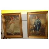 Vtg Pinkie & Blue Boy Framed Prints