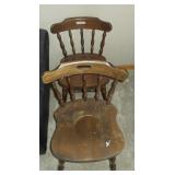2 Wooden Spindle Back Dining Chairs