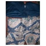 Blue /Grey Curtains & Blue Sheers 37 x 63"