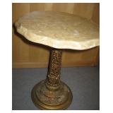 Vtg Marble Top Ornate Pedestal Plant Stand