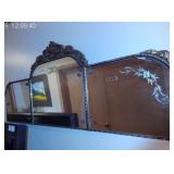 Victorian 3 Panel Ornate Etched Mirror