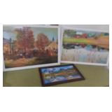 3 Fall Scenic Framed Puzzles
