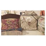 Queen Comforter, Pillows, Blankets