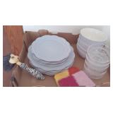 Food Network Stoneware Dishes, Glass Bowls+