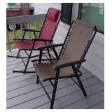 2 Fold Up Patio Chairs- One Rocks