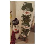 Handmade Tall Wood Snowmen