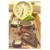 Clock, Stapler, Thermometer, Wire Snippers+
