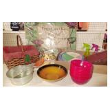 Kitchen, Strawberry Basket, Wood Sign, Bowls