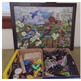 Framed Farm Birds Puzzle, Clips & Office Stuff
