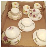 Vtg Gold Rimmed & Floral China Tea Cups