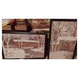 2 Old Covered Bridge Puzzles- Framed