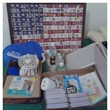 Hand Sanitizers, framed Flag Puzzle, Office Suppli
