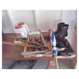 Ice Melt, Pruners, Rubber Mallet, Squares, Boots+