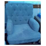 2nd of Matching Grey Tufted Chairs
