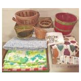 Baskets, Placemats, Tableclothes, Towels+