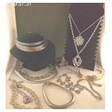 2Silvertone & Brass Jewelry -2 Slave Collars+