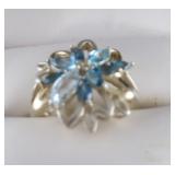 Blue Topaz Marque Cocktail Ring