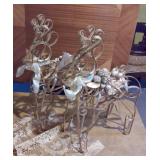 2 Gold Metal Reindeer Decor