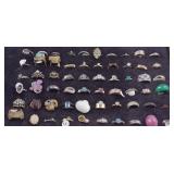 About 60 Assorted Rings- CZ, Sterling+