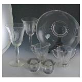 Etch Glass Bowl, Stemware, Cream/ Sugar+