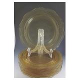 11 Amber Patrician Plates by Federal Glass Co.