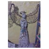 Smaller Woven Lighted Wicker Reed  Angel