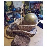 Woven Garden Baskets & Glass Ball