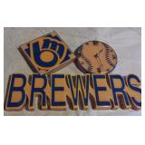 Brewers Baseball Wall Clock- Battery Op